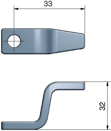 Roca regel 2,5" kort, hög