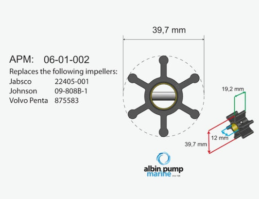 Impeller Volvo Penta 2001-2003, MD1-MD11