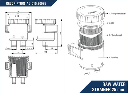 Sjövattenfilter 90l /min