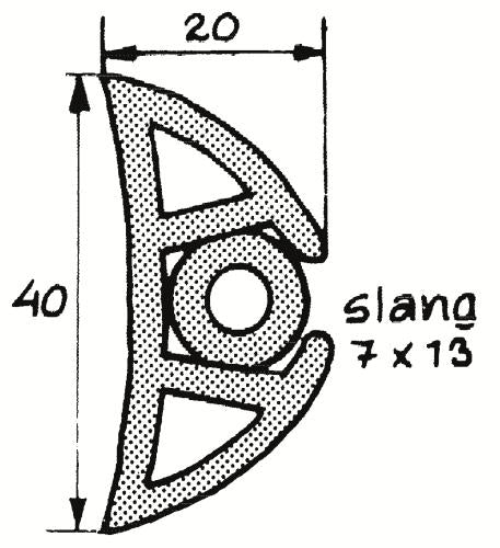 Vit relingslist RL40