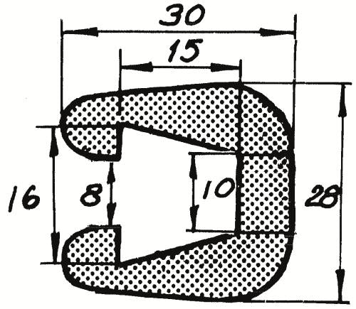 Svart relingslist RL14